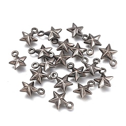 Gunmetal CCB Plastic Charms, Star, Gunmetal, 14.5x11.5x5mm, Hole: 2mm