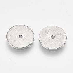 Нержавеющая Сталь Цвет Не тускнеет 304 разделительные бусины из нержавеющей стали, Плоский круглый / диск, цвет нержавеющей стали, 10x1 мм, отверстие : 1 мм