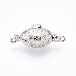 Платина 925 застежка из стерлингового серебра, овальные, с печатью s925, с целью перехода в кольце, платина, 17x8.5x6.8 мм, отверстие : 2 мм, прыжковое кольцо: 4x0.7, 2.5 мм внутренним диаметром