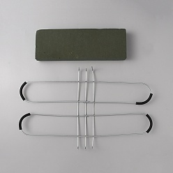 Dark Green Zinc Alloy Gravestone Saddle, Cemetery Headstone Saddle with Floral Foam, Dark Green, 96x446x80mm