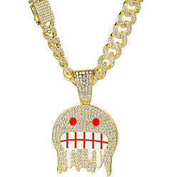 Красный Подвеска-призрак из цинкового сплава с кристаллами и стразами, эмаль, для мужчин., золотые, красные, 19.69 дюйм (50 см)