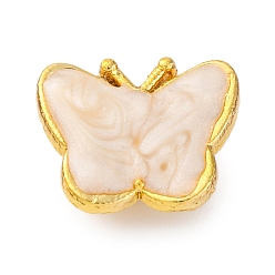 Белый Подвески из латуни с покрытием стойки и искусственным жемчугом из АБС-пластика, без свинца и без кадмия, долговечный, бабочки прелести, белые, 11x13.5x5 мм, отверстие : 1.8 мм