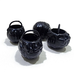 Черный Хэллоуин пластиковая корзина из тыквы миниатюрные украшения, аксессуары для домашнего кукольного домика с микро-ландшафтом, притворяясь опорными украшениями, чёрные, 34x30 мм