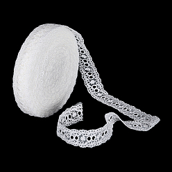 Белый 12.5 ярдов хлопковой кружевной ленты, Цветочная отделка для украшения свадебного платья, белые, 1-1/8 дюйм (30 мм)