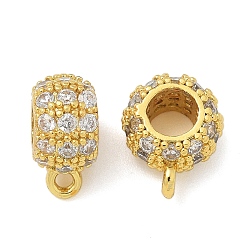 Настоящее золото 18K Латунные поручни из кубического циркония с микропаве, петля под залог, бейлы, кольцо, долговечный, стойки покрытие, без свинца и без кадмия, реальный 18 k позолоченный, 11.5x9x5.5 мм, отверстие : 1.5 мм