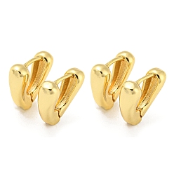 Golden Rack Plating Brass Triangle Hoop Earrings, Lead Free & Cadmium Free, Golden, 16.5x5.5mm