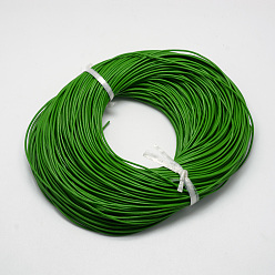 Green Spray Painted Cowhide Leather Cords, Green, 2.0mm, about 100yards/bundle(300 feet/bundle)