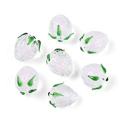 лаванда Бусы лэмпворк ручной работы, клубника, лаванда, 14~15x11.5~14x11.5~14 мм, отверстие : 1.2~1.6 мм, около 20 шт / нитка, 10.43 дюйм (26.5 см)