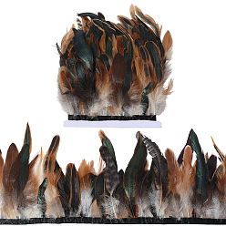 Сиена 1 Набор аксессуаров для костюма из перьевой ткани, перо форму, цвет охры, 100~200x1 мм, 5 м / пачка