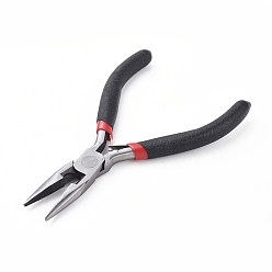 Gunmetal 5 inch Carbon Steel Chain Nose Pliers for Jewelry Making Supplies, Wire Cutter, Polishing, Black, Gunmetal, 130mm