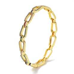 Разноцветный Браслеты из латуни с микропаве и фианитами на шарнирах, полые овальные разноцветные стеклянные браслеты для женщин, реальный 18 k позолоченный, красочный, внутренний диаметр: 2-1/4 дюйм (5.8 см)