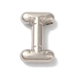 Letter I Не тускнеющие 304 подвески из нержавеющей стали, буквенное очарование, Буква "i", 20x13x5 мм, отверстие : 2 мм