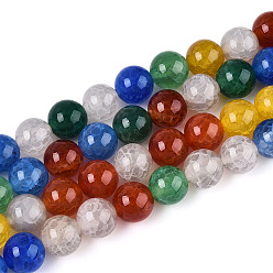 (52) Непрозрачная лаванда Природные треск агат бисер нитей, окрашенные, круглые, красочный, 8~8.5 мм, отверстие : 0.8~0.9 мм, около 46 шт / нитка, 14.37 дюйм (36.5 см)