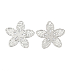 Нержавеющая Сталь Цвет 304 прелести нержавеющей стали, цветок, цвет нержавеющей стали, 13x14x0.3 мм, отверстие : 1 мм