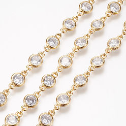 Золотой Ручной цепи стекло бисером, пайки, с латунным штифтом, золотые, 39.37 дюйм(1м)ссылка: 11.5x6.5x2.5мм