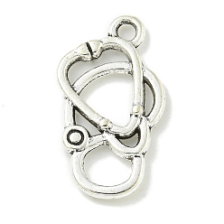 Античное Серебро Сплавочные подвески тибетского стиля, без свинца и без кадмия, стетоскоп, античное серебро, 22.5x12.5x2.5 мм, отверстие : 2 мм