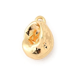 Oval Латунь прелести, без кадмия, без никеля и без свинца, реальный 18 k позолоченный, овальные, 11x7x5 мм, отверстие : 1.2 мм