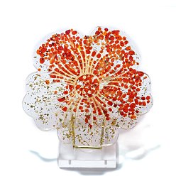 Лэмпворк Фигурки цветов из смолы, с крошками драгоценных камней внутри статуй для украшения домашнего офиса, 110x110x7 мм