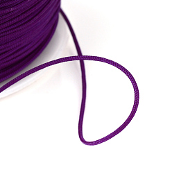Purple Braided Nylon Thread, Chinese Knotting Cord Beading Cord for Beading Jewelry Making, Purple, 0.8mm, about 100yards/roll