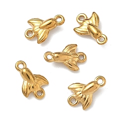 Fish Океан 304 подвески-соединители из нержавеющей стали, реальный 18 k позолоченный, ионное покрытие (ip), рыбий хвост, 9.5x6.5x2.5 мм, отверстие : 1 мм