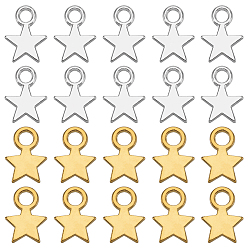 (52) Непрозрачная лаванда 200 шт 2 стили сплава подвески в тибетском стиле, Рождественская звезда, разноцветные, 10~11x8x1 мм, отверстие : 2 мм, 100 шт / стиль