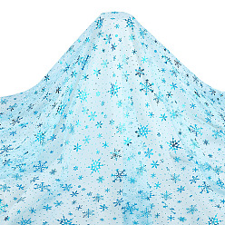 Светло-Голубой 2м полиэстеровые сетчатые ткани со снежинками, аксессуары, Небесно-голубой, 1550x0.2 мм