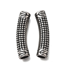 Античное Серебро 304 шарики из нержавеющей стальной трубы, изогнутая трубка, античное серебро, 37.5x8.5 мм, отверстие : 6 мм