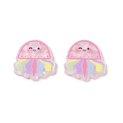 Jellyfish Acryl-Cbabochons, Meerestier, Qualle, 22.5x20.5x2 mm
