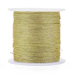 Dark Khaki Polyester Braided Metallic Thread, for DIY Braided Bracelets Making and Embroidery, Dark Khaki, 0.4mm, 6-Ply, about 54.68 yards(50m)/roll