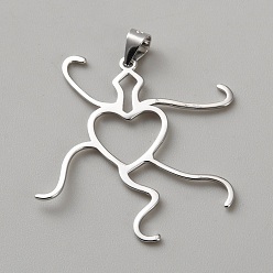 Платина В форме сердца 925 подвеска из стерлингового серебра с кабошоном, настройки открытой спины, платина, 33x31.5x1 мм, отверстие : 4.5x3.5 мм