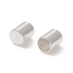 Серебро 201 концы из нержавеющей стали шнур, Торцевые крышки, колонка, серебряные, 6x5 мм, внутренний диаметр: 4 мм