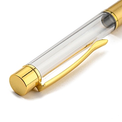 Dark Khaki Creative Empty Tube Ballpoint Pens, with Black Ink Pen Refill Inside, for DIY Glitter Epoxy Resin Crystal Ballpoint Pen Herbarium Pen Making, Golden, Dark Khaki, 140x10mm