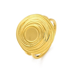Настоящее золото 18K Ионное покрытие (ip) 304 кольцо из нержавеющей стали, круглые, реальный 18 k позолоченный, внутренний диаметр: регулируемый