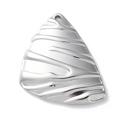 Нержавеющая Сталь Цвет 304 подвески из нержавеющей стали, треугольный шарм, цвет нержавеющей стали, 32x30.5x4 мм, отверстие : 1.6 мм