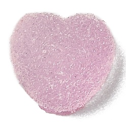 Pink Смола декодирует кабошоны, имитация конфеты, два тона, градиент цвета, сердце, розовые, 9.5x10x5 мм