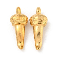 Настоящее золото 18K Ионное покрытие (ip) 304 подвески из нержавеющей стали, рог изобилия / итальянский рог корничелло амулеты, реальный 18 k позолоченный, 25x7.5x10 мм, отверстие : 2 мм