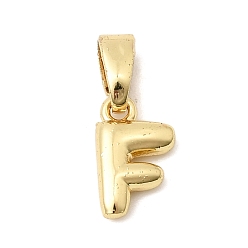 Letter F Латунные подвески в виде букв, без свинца и без кадмия, долговечный, реальный 18 k позолоченный, Буква F, 9x6x2.5 мм, отверстие : 4.5x2 мм