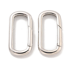 Платина Покрытие стойки латунные пружинные застежки, долговечный, без свинца и без кадмия, овальные, платина, 28.5x14x3.5 мм