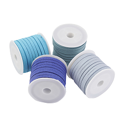 (52) Непрозрачная лаванда Шнуры из искусственной замши, искусственная замшевая кружева, разноцветные, 4x1.5 мм, около 5.46 ярдов (5 м) / рулон, 4 рулонов / набор