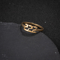 Золотой Номер 201 регулируемые манжетные кольца из нержавеющей стали, золотые, внутренний диаметр: регулируемый