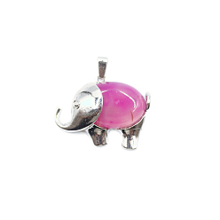 Лабрадорита Подвески, окрашенные в натуральный лабрадорит, Слон прелести, с металлической фурнитурой с платиновым покрытием, 27x33 мм