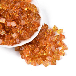 Темно-Оранжевый Прозрачные стеклянные бусины пикассо, треугольные, темно-оранжевый, 7.5x7.5~8.5x6~6.5 мм, отверстие : 1.4~1.6 мм, Около 775 шт / фунт