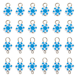 Синий 100 шт. 2 стильные подвески и подвески из полимерной глины ручной работы, снежинка, с железной фурнитурой, синие, 15~17 мм, отверстие : 3~4 мм, 50 шт / стиль
