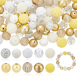 (52) Непрозрачная лаванда Акриловые бусины, смешанный стиль, разноцветные, 16~19.5 мм