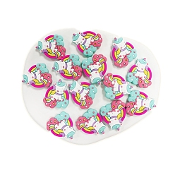 Бирюза Бусины из пищевого силикона Unicorn Eco-friendly, изготовление ожерелий diy, бирюзовые, 29x26 мм, отверстие : 3 мм