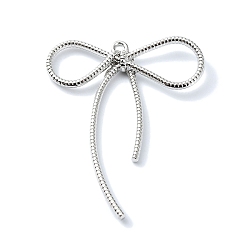 Платина Подвески из сплава, бантом, платина, 45x36x4 мм, отверстие : 2 мм