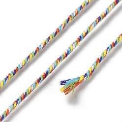 Разноцветный Полиэфирный крученый шнур, круглые, для изготовления ювелирных изделий DIY, красочный, 1.2 мм, около 38.28 ярдов (35 м) / рулон