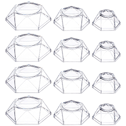 Clear Acrylic Tray Pedestal, for Crystal Ball, Hexagon, Clear, 12pcs/set
