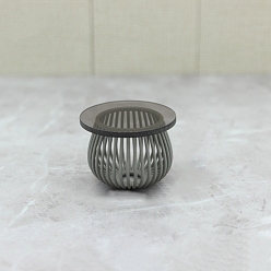 Серый Пластиковый ротанговый стул, чайный столик, украшения, миниатюрные украшения, аксессуары для домашнего кукольного домика с микро-ландшафтом, притворяясь опорными украшениями, серые, 21x23 мм