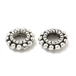 Античное Серебро Бусины разделители из сплава , без кадмия и без свинца, плоско-круглые, античное серебро, 8x2.5 мм, отверстие : 2.5 мм, Около 2631 шт / 1000 г